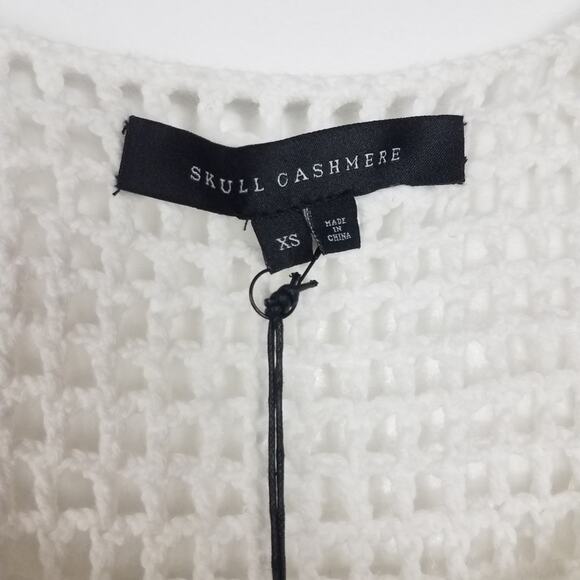 Skull Cashmere | Knit Tank Top Skull on Back White - Picture 4 of 6